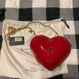 Kate Spade Red Heart Crossbody with Gold Chain
